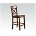 Millwood Pines Raquel Counter Height Solid Wood Side Chair Dining Chair Wood in Brown | 39 H x 21 W x 18 D in | Wayfair