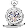 Gotham Men's Silver-Tone Double Cover Exhibition Mechanical Pocket Watch # GWC18804S