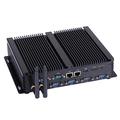 HUNSN Fanless Industrial PC, Mini Computer, Intel Core I5 4200U 4258U, Windows 11 or Linux Ubuntu, IM04, WiFi, BT, 2 x HDMI, 2 x LAN, 6 x COM RS232, 4 x USB3.0, 4 x USB2.0, 8G RAM, 256G SSD