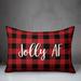 The Holiday Aisle® Gordan Jolly AF in Buffalo Check Plaid Lumbar Pillow Polyester/Polyfill blend | 14 H x 20 W x 1.5 D in | Wayfair