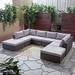 Brayden Studio® Ansonia Outdoor 8 Piece Sectional Seating Group w/ Cushions Wood in Brown/Gray | Wayfair 3E1D0ADCCBFE4BE0922538401D0E339B