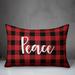 The Holiday Aisle® Maryjo Peace in Buffalo Check Plaid Lumbar Pillow Polyester/Polyfill blend | 14 H x 20 W x 1.5 D in | Wayfair
