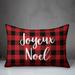 The Holiday Aisle® Teena Joyeux Noel in Buffalo Check Plaid Lumbar Pillow Polyester/Polyfill blend | 14 H x 20 W x 1.5 D in | Wayfair