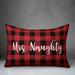 The Holiday Aisle® Saundra Mrs. Naughty in Buffalo Check Plaid Lumbar Pillow Polyester/Polyfill blend | 14 H x 20 W x 1.5 D in | Wayfair