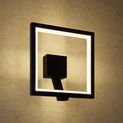 LED Aussenwandleuchte Square Lucande, schwarz, Aluminium, Modern, LED Wandleuchte außen Image