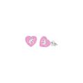 Chanteur Designs Girls' Earrings Multi - Pink Crystal & Sterling Silver Unicorn Heart Stud Earrings