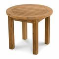 Rosecliff Heights Classic Teak 21" Round Outdoor Side Table Wood in Brown/White | 16 H x 21 W x 21 D in | Wayfair C0A381FADB7940C6B84C58FB8F470211