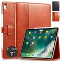 KAVAJ Case Leather Cover London works with Apple iPad Pro 11" 2018 Cognac-Brown Genuine Cowhide Leather with Pencil Holder Supports Apple Pencil Slim Fit Smart Folio