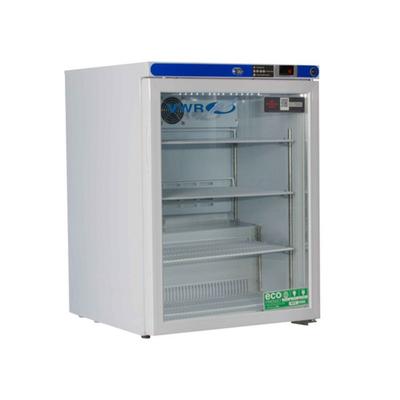 VWR Free Standing Undercounter Refrigerator 1 cu. ft. Cycle 1C to 10C 2 Shelves Glass Left Hinged Door 76210-104
