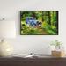 East Urban Home 'Blue Vintage Car' Framed Oil Painting Print on Wrapped Canvas in Blue/Green | 12 H x 20 W x 1 D in | Wayfair ERNH4976 46703139