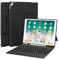 iPad Pro 12.9 Case with Keyboard Compatible for iPad Pro 12.9" 2015/2017, Ultra-Thin PU Leather Silicon Rugged Shock Keyboard Stand Case with Pencil Holder (Not Fit for 2018 New ipad)-Black