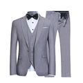 Classic 3 Pieces Light Grey Suits One Button Wedding Suits Business Suits Tuxedos Light Grey 50 Chest / 44 Waist