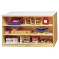 Childcraft Mobile Double Sided 14 Compartment Cubby w/ Trays Wood in Brown | 30 H x 47.75 W x 23.75 D in | Wayfair 296222