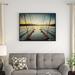 East Urban Home Seashore 'Wooden Piers for Boats in Spain' Framed Photographic Print on Wrapped Canvas in Gray | 14 H x 22 W x 1 D in | Wayfair