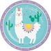 Creative Converting Llama Party Paper Disposable Dinner Plate in Green/Indigo | Wayfair DTC339577DPLT