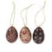The Holiday Aisle® 3 Piece Java Stars Wood Batik Holiday Shaped Ornament Set Wood in Brown, Size 2.8 H x 2.0 W x 0.2 D in | Wayfair