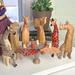 World Menagerie Rippeon Party Animal 6 Piece Figurine Set Wood in Brown/Yellow | 8 H x 2 W x 2 D in | Wayfair 2BB222B33AE446D481DF0F00AD879B64