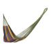 Bloomsbury Market Ryegate Tropical Wind Handwoven Camping Hammock, Nylon in Brown/Gray/Red | 79 H x 146 W x 0.2 D in | Wayfair