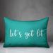 The Holiday Aisle® Debora Let's Get Lit Lumbar Pillow Polyester/Polyfill blend in Green/Blue | 14 H x 20 W x 1.5 D in | Wayfair
