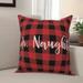 The Holiday Aisle® Antionette Mr. Naughty in Buffalo Check Plaid Throw Pillow Polyester/Polyfill | 18 H x 18 W in | Wayfair