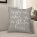The Holiday Aisle® Ronna Candy Cane Kisses & Mistletoe Kisses Throw Pillow Polyester in Gray | 18 H x 18 W in | Wayfair