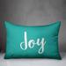 The Holiday Aisle® Gordy Joy Lumbar Pillow Polyester/Polyfill blend in Green/Blue | 14 H x 20 W x 1.5 D in | Wayfair