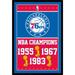 Philadelphia 76ers NBA Finals Champions 24.25'' x 35.75'' Framed Poster