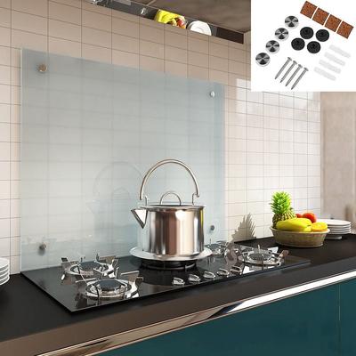 Küchenrückwand Spritzschutz Fliesenspiegel Küche Wandschutz Glas 6mm esg Milchglas - 80x60CM Image