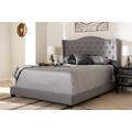 Baxton Studio Alesha Modern and Contemporary Grey Fabric Upholstered King Size Bed - 95-Alesha-Grey-King