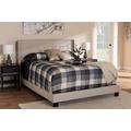 Baxton Studio Lisette Modern and Contemporary Grey Fabric Upholstered King Size Bed - 95-CF8031B-Grey-King