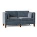 Duralee Park Avenue Square Arm Sofa Faux Leather in Gray/Blue | 37 H x 84 W x 37 D in | Wayfair WPG10-530-84.15726-76