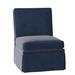 Slipper Chair - Duralee Novi 25" Wide Down Cushion Slipcovered Slipper Chair Cotton in Blue | 35 H x 25 W x 33 D in | Wayfair