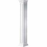 Ekena Millwork Craftsman Classic Square Non-Tapered, Raised Panel PVC Column Kit, Prairie Capital & Prairie Base, Latex | 60 H x 9.63 W in | Wayfair