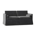 Duralee Whistler Square Arm Loveseat Metal/Polyester in Black/Brown | 32 H x 67 W x 38 D in | Wayfair WPG10-54-67.DV15862-176