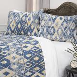 Bungalow Rose Croydon Reversible Modern & Contemporary Quilt Set Polyester/Polyfill/Cotton in Blue | Queen | Wayfair