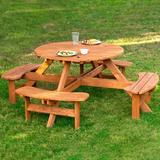 Leisure Season Round 8 - Person 8" Long Outdoor Picnic Table Wood/Plastic in Brown | Wayfair RPT8230