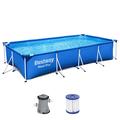 Bestway Steel Pro Frame Pool-Set mit Filterpumpe 400 x 211 x 81 cm , blau, eckig