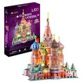 CubicFun 3D Puzzles LED Architecture Model Building Kit Russia Cathedral Puzzle Gift and Decoration for Adults and Kids, St. Basil's Cathedral with LEDs 224 Pieces