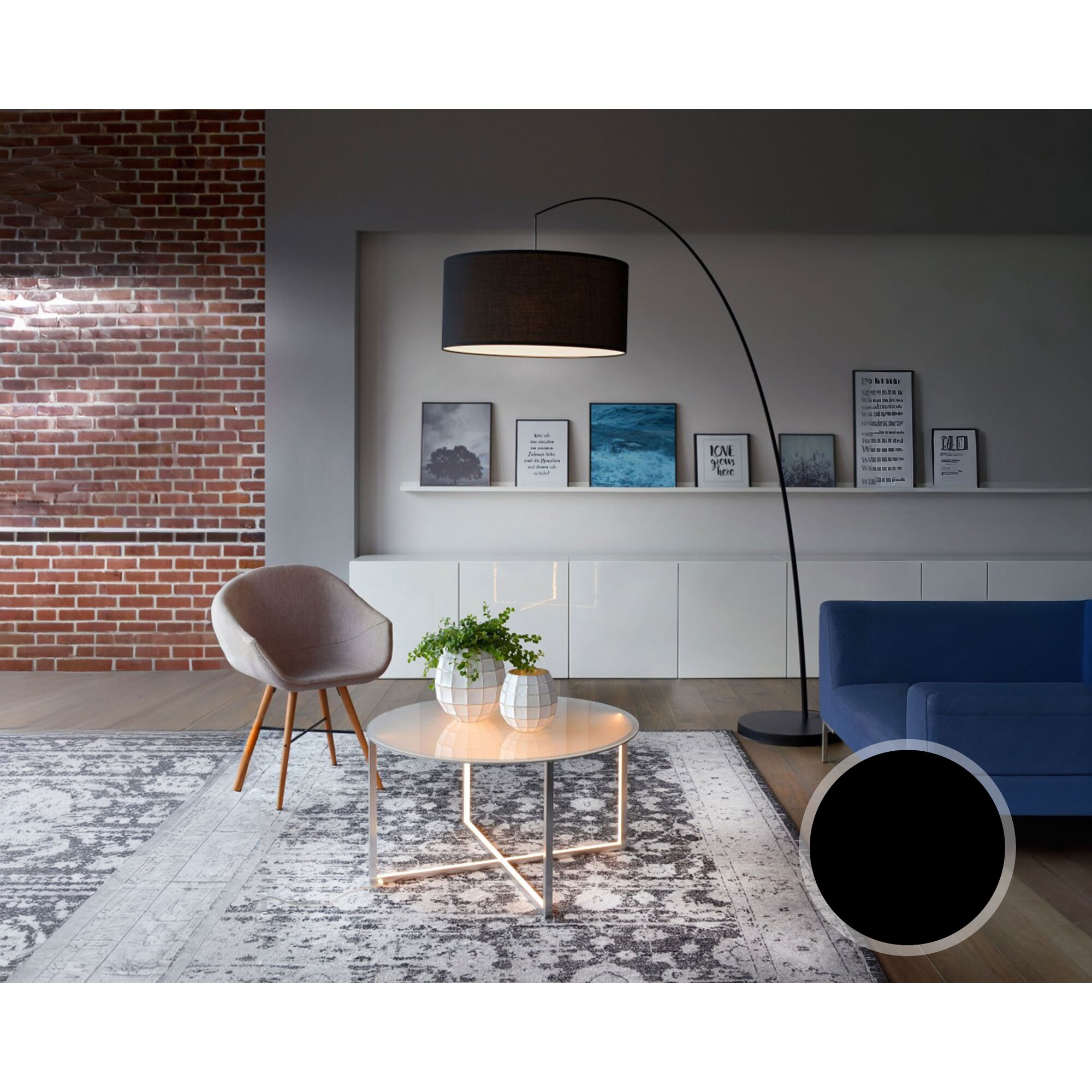 Sompex »Fisher« Stehleuchte schwarz 215 x 205-280 cm / schwarz