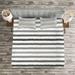 East Urban Home Striped Microfiber Farmhouse/Country Coverlet/Bedspread Set Microfiber in Gray/White | Queen Coverlet + 2 Shams | Wayfair