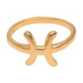 Golden Pisces,'18k Gold Plated Sterling Silver Pisces Band Ring'