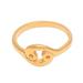 Golden Cancer,'18k Gold Plated Sterling Silver Cancer Band Ring'