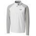 Men's Cutter & Buck White Miami Hurricanes Response Hybrid Overknit Quarter-Zip Pullover Jacket