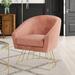 Accent Chair - Everly Quinn Angelina Accent Chair Velvet/Fabric in Pink/Yellow | 32.7 H x 28.9 W x 27.4 D in | Wayfair