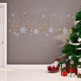 The Holiday Aisle® Snow Flakes Christmas Ornaments Wall Decal Vinyl in Yellow | 43.31 H x 90.55 W in | Wayfair F8972F089A5042A39D5442714C6A6F98