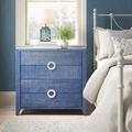 Birch Lane™ Aubart 4 - Drawer Nightstand Wood/Wicker in Blue | 32 H x 34 W x 16 D in | Wayfair 8D0E75A44E0F4073B8EAE4AC82D9A26A