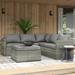 Wade Logan® Alexander-Michael 82" Wide Symmetrical Patio Sectional w/ Cushions Wicker/Rattan in Gray | 33 H x 82 W x 82 D in | Wayfair