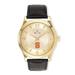 Men's Gold/Black Syracuse Orange Stainless Steel Leather Band Watch