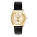 Women's Bulova Gold/Black West Virginia Mountaineers Stainless Steel Watch with Leather Band