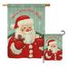 Breeze Decor Sweet Home Santa Winter Christmas Impressions 2-Sided Polyester 40 x 28 in. Flag Set in Gray/Red | 40 H x 28 W in | Wayfair